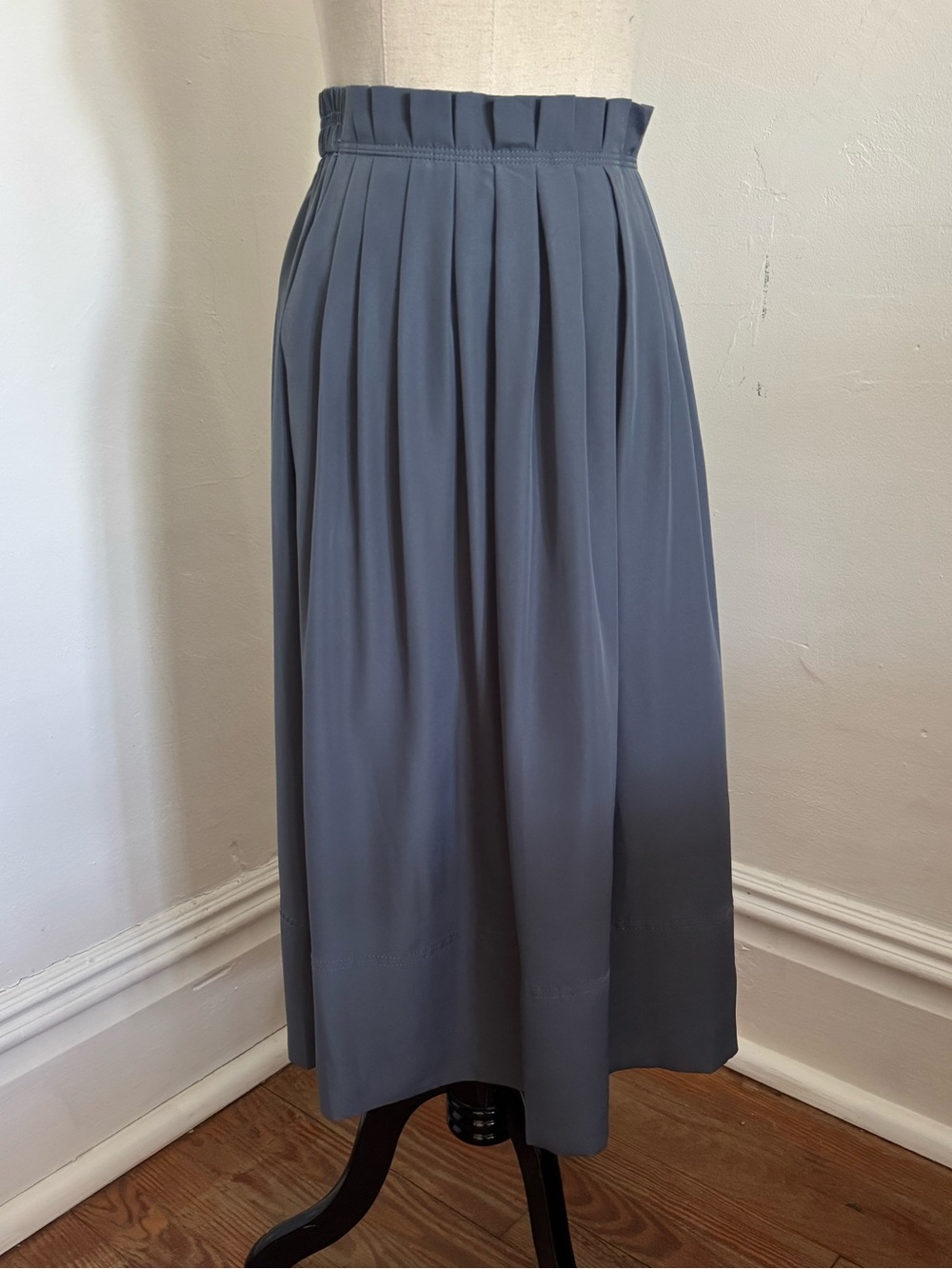 J. Crew Pleated Midi Skirt in Slate